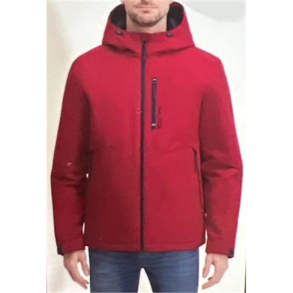 Nautica Men’s S/P Red Hooded Jacket with Full Zip Front Design