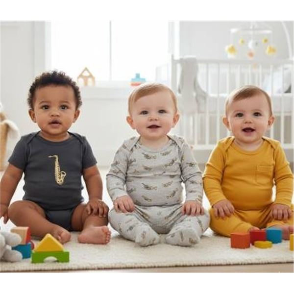 Pekkle Infant 5-Piece Clothing Set, 3M Size, Organically Grown Cotton