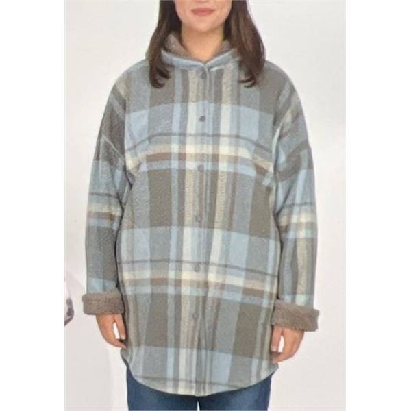 Boston Traders Plaid Hooded Coat, Size XXL/TTG, with Sherpa Lining