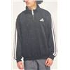 Image 1 : Adidas Black Half-Zip Pullover with White Stripes, Size L/G