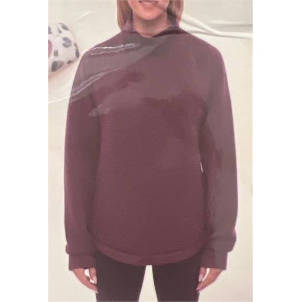 Bench Women’s Textured Pullover Sweater, XS, Plum