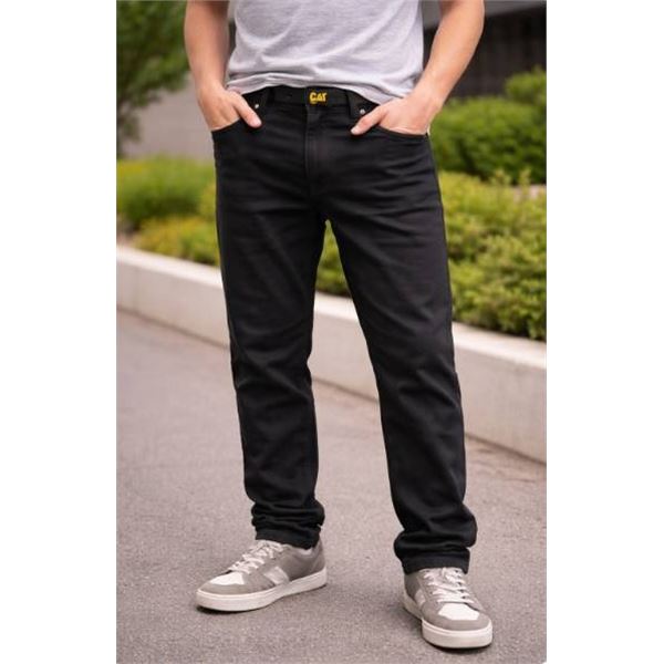 CAT Fleece-Lined Canvas Pant in Black, Size 36 x 34