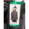 Image 3 : Adidas XL/2TG Gray Quarter-Zip Pullover Sweatshirt With White Stripes