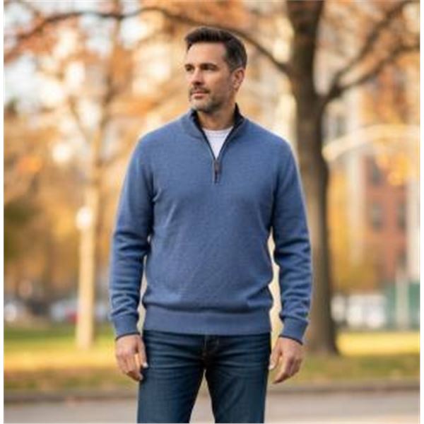 Kirkland Signature Men’s Quarter-Zip Sweater, Size Medium