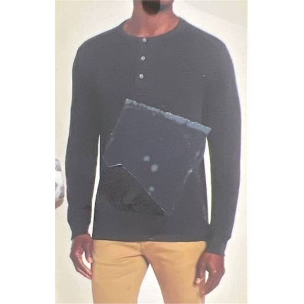 Banana Republic Men’s Long Sleeve Henley Shirt, Black, Size XLTG