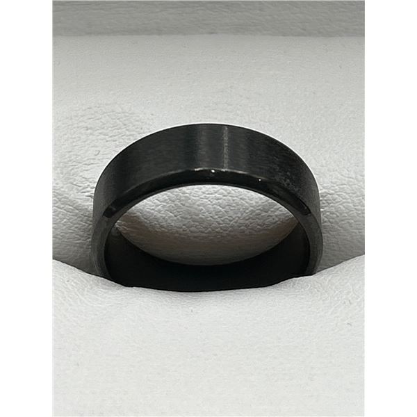 Solid Black Titanium Ring, Matte Finish, SIZE 10 Band