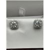Image 1 : $1500 APPRAISED 2.00 HALO CUT STUD EARRING SET