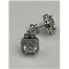 Image 3 : $1500 APPRAISED 2.00 HALO CUT STUD EARRING SET
