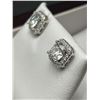 Image 4 : $1500 APPRAISED 2.00 HALO CUT STUD EARRING SET