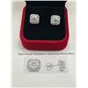 Image 5 : $1500 APPRAISED 2.00 HALO CUT STUD EARRING SET