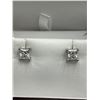 Image 1 : $1335 APPRAISED PRINCESS CUT 2.00 CARAT SOLITAIRE EARRINGS