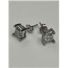 Image 2 : $1335 APPRAISED PRINCESS CUT 2.00 CARAT SOLITAIRE EARRINGS