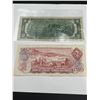 Image 2 : United States 1976 $2 Bill and Canada 1974 $2 Paper Currency Notes
