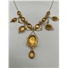 Image 2 : 10K Yellow Gold Necklace With Citrine Stones $5700 Certificate