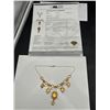 Image 4 : 10K Yellow Gold Necklace With Citrine Stones $5700 Certificate
