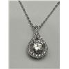 Image 1 : $2245 APPRAISED 3.00 CARAT TEAR DROP PENDANT & CHAIN SET