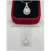 Image 6 : $2245 APPRAISED 3.00 CARAT TEAR DROP PENDANT & CHAIN SET