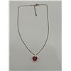 Image 2 : Heart-Shaped Ruby Pendant Necklace and chain set