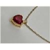 Image 3 : Heart-Shaped Ruby Pendant Necklace and chain set