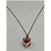 Image 4 : Heart-Shaped Ruby Pendant Necklace and chain set