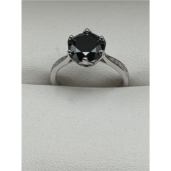 $1800 APPRAISED 3.00 CARAT BLACK SOLITAIRE RING