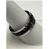 Image 4 : Stainless Steel Spinner Ring With Black Chain Inlay SIZE 10