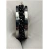 Image 5 : Stainless Steel Spinner Ring With Black Chain Inlay SIZE 10