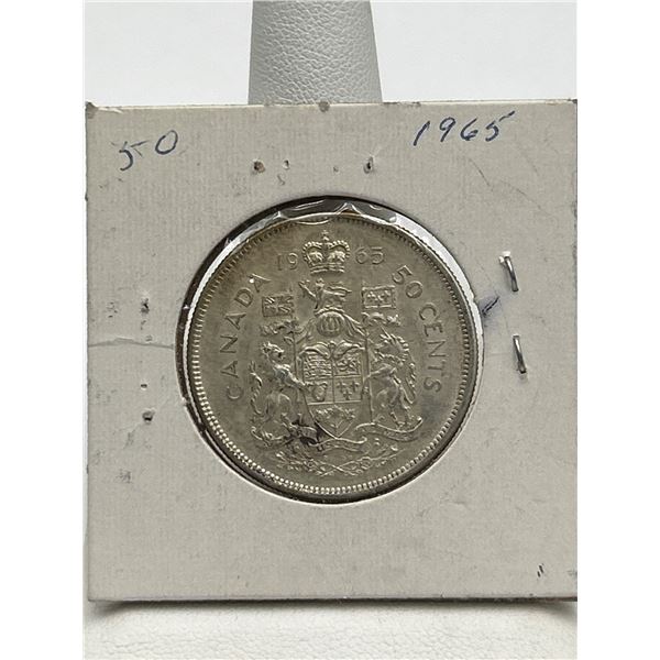 1965 Canadian 50 Cent Silver Coin