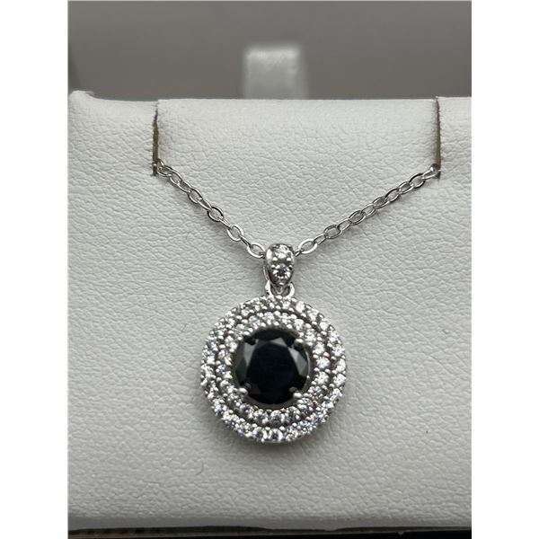 $1070 APPRASIED 1.00 CARAT BLACK SOLITAIRE PENDANT SET