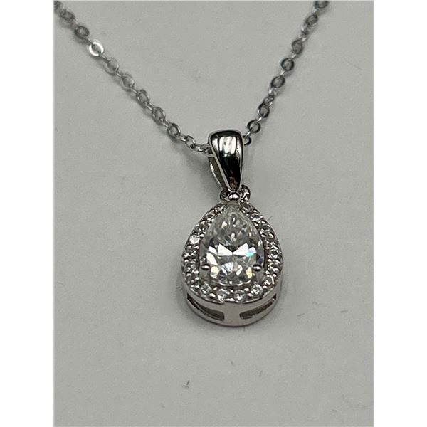 $985 APPRAISED 1.0 CARAT TEAR DROP SOLITAIRE PENDANT SET