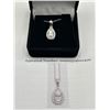 Image 6 : $985 APPRAISED 1.0 CARAT TEAR DROP SOLITAIRE PENDANT SET