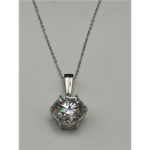 $5150 APPRAISED 5.00 CARAT SOLITAIRE PENDANT & CHAIN