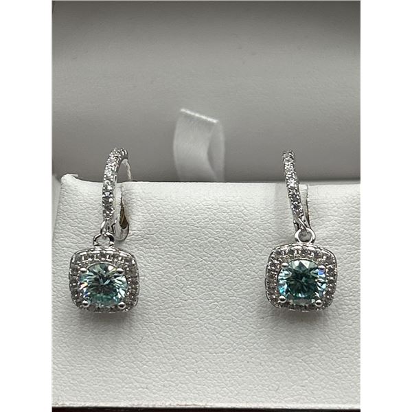 $1430 APPRAISED 2.00 CARAT HALO CUT EARRING SET