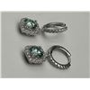 Image 4 : $1430 APPRAISED 2.00 CARAT HALO CUT EARRING SET