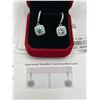 Image 6 : $1430 APPRAISED 2.00 CARAT HALO CUT EARRING SET