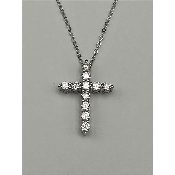 $1100 APPRAISED 1.00 CARAT CROSS PENDANT AND CHAIN SET