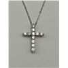Image 1 : $1100 APPRAISED 1.00 CARAT CROSS PENDANT AND CHAIN SET