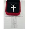 Image 7 : $1100 APPRAISED 1.00 CARAT CROSS PENDANT AND CHAIN SET