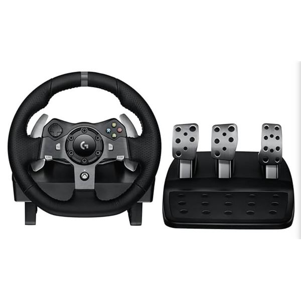 Logitech G920 Driving Force Racing Wheel and Floor Pedals, Real Force Feedback, Stainless Steel Padd