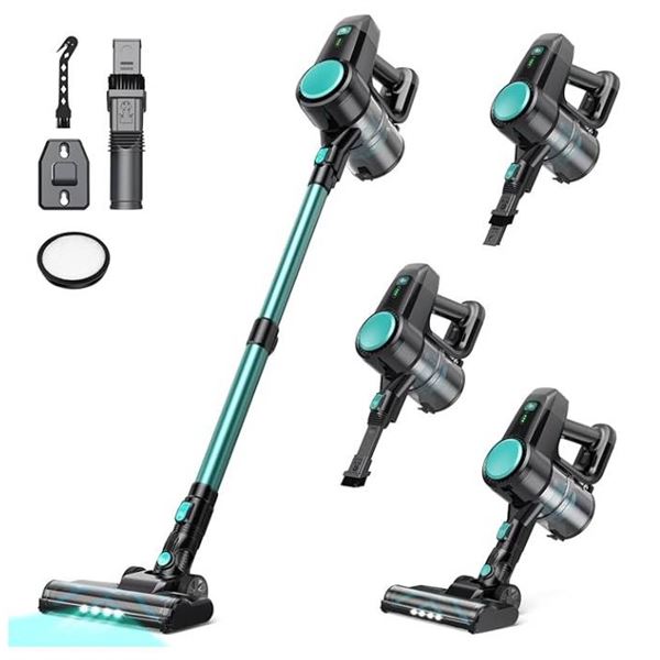 Cordless Vacuum Cleaner N3T, Cyan Color, With 5-Stage Filtration and Long Runtime