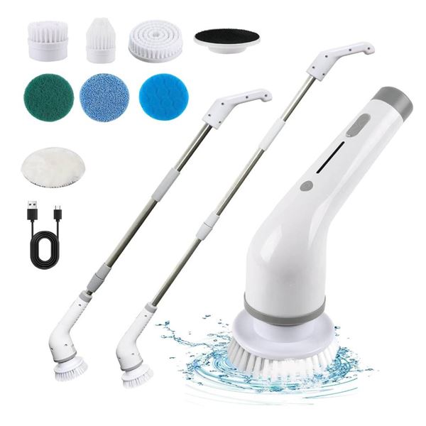 Leebein Electric Spin Scrubber, Cordless Cleaning Brush with 7 Replaceable Brush Heads, Adjustable &