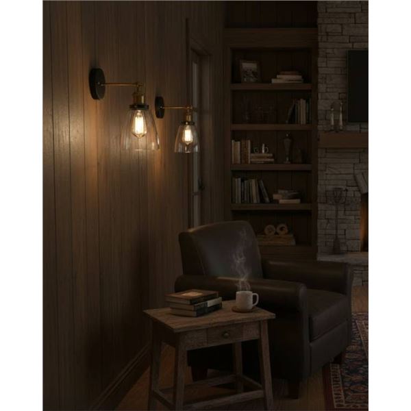 Jopeso Wall Sconce Set of Two with Clear Glass Shades