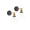 Image 2 : Jopeso Wall Sconce Set of Two with Clear Glass Shades