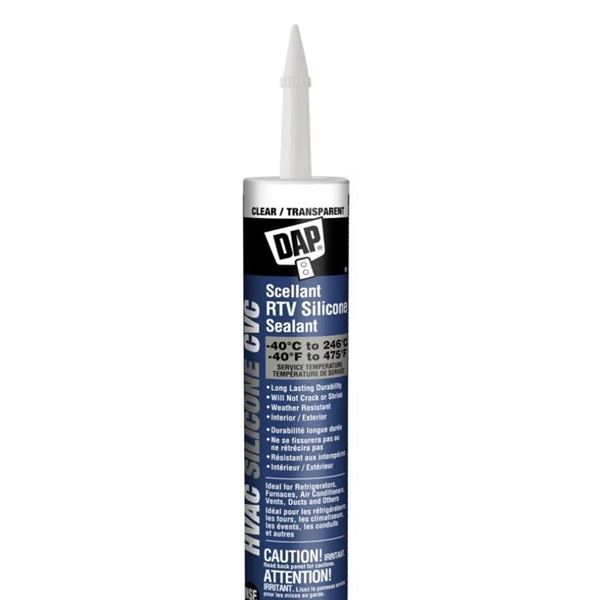 Lot of 4 DAP HVAC PROFESSIONAL 100% RTV Silicone Sealant Clear 300 mL