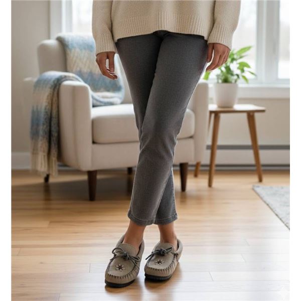 Eugene Cloutier Laurentian Chief Moccasins, Model 8536GRL, Size 7, Suede, Grey