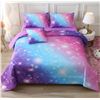 Image 1 : JQinHome Glitter Bedding Set Queen Size,6 Piece Bed in A Bag 3D Colorful Rainbow Galaxy
