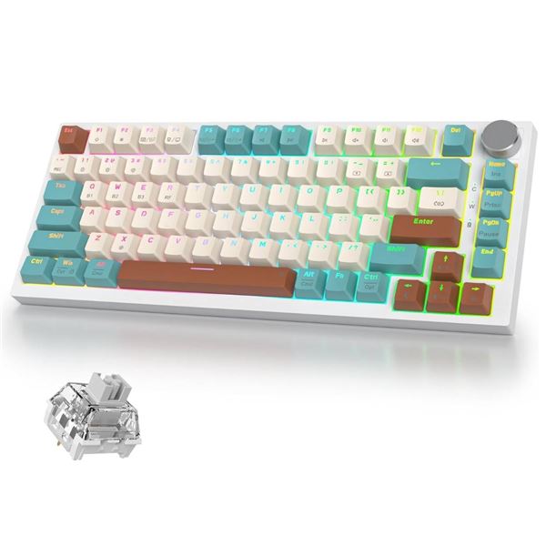 Surmen iRobosta 75% Mechanical Keyboard with 82 Brown White