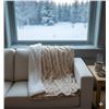 Image 1 : Life Comfort Ultimate Throw Blanket Beige and White Geometric Design 60″ x 70″