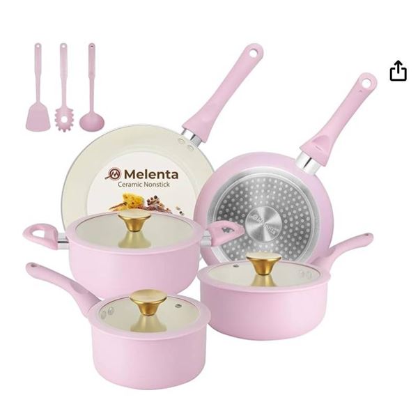 Melenta 11-Piece Ceramic Coating Non-Stick Cookware Set