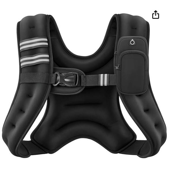 ZELUS Weighted Vest, 16 lb, Weight Vest with Reflective Stripe for Exercise